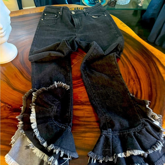 DON’T CRY MILAN | Jeans | Dont Cry Milan Flare Ruffle Jeans 29 | Poshmark